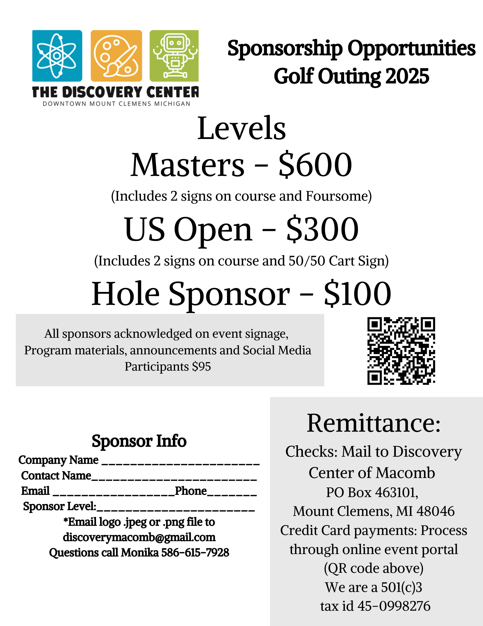 2025 DC 18 Hole Golf Outing Flyer